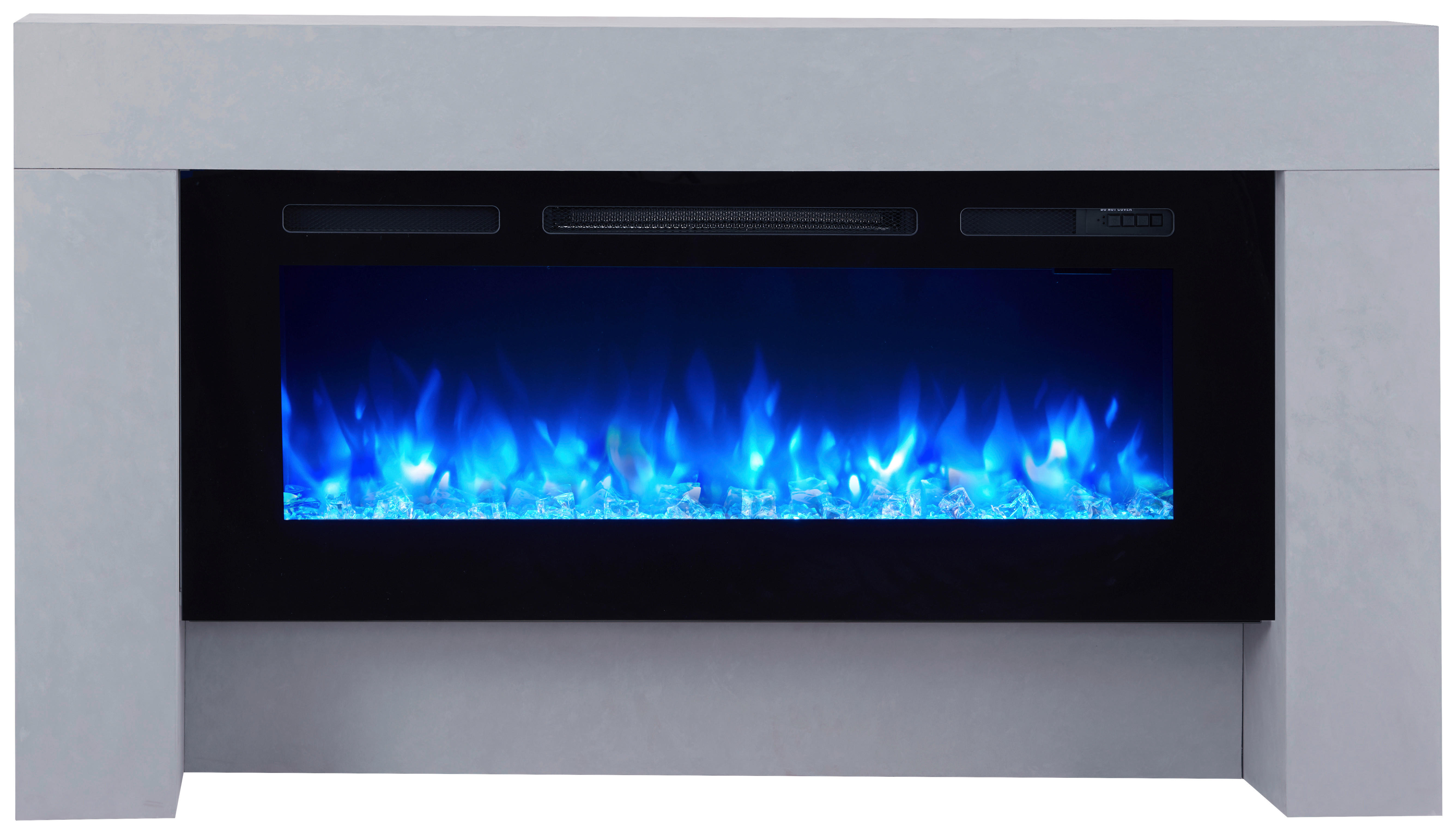 Balderia Elektrischer Kamin Elektrischer-Kamin Zeus grau MDF B/H/T: ca. 88x161x21 cm Elekt.-Kamin Zeus EF173D-MT173F-CG - grau (88,00/161,00/21,00cm) - Balderia