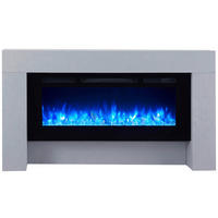 Balderia Elektrischer Kamin Elektrischer-Kamin Zeus grau MDF B/H/T: ca. 88x161x21 cm Elekt.-Kamin Zeus EF173D-MT173F-CG - grau (88,00/161,00/21,00cm) - Balderia