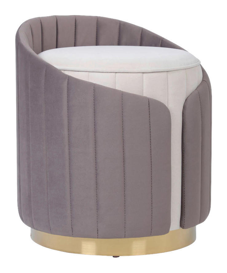 360 Living Hocker Corvin 100 elfenbein taupe Samtoptik H/D: ca. 45x40 cm Corvin 100 - taupe/elfenbein (40,00/45,00cm) - 360 Living