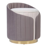 360 Living Hocker Corvin 100 elfenbein taupe Samtoptik H/D: ca. 45x40 cm Corvin 100 - taupe/elfenbein (40,00/45,00cm) - 360 Living