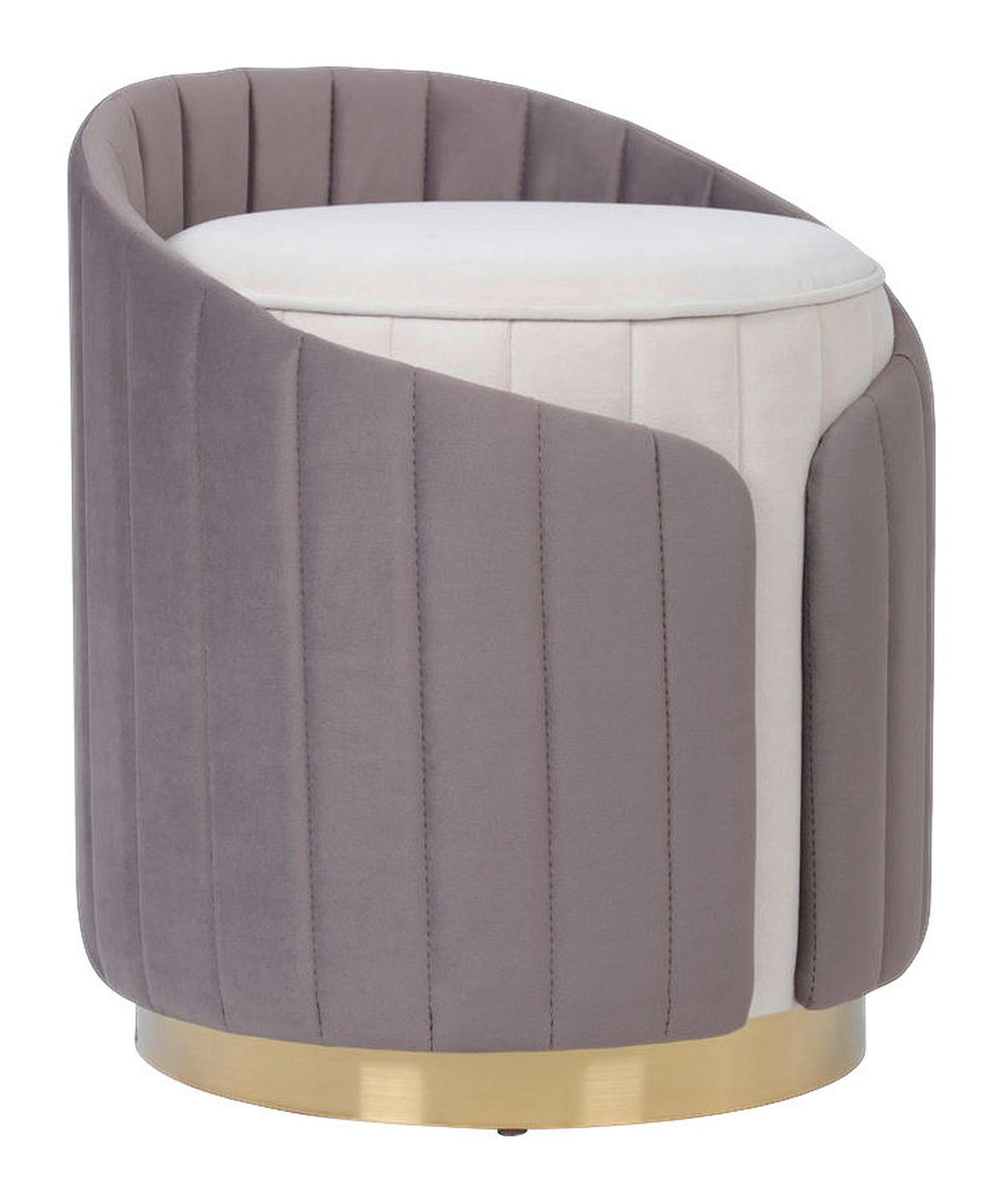 360 Living Hocker Corvin 100 elfenbein taupe Samtoptik H/D: ca. 45x40 cm Corvin 100 - taupe/elfenbein (40,00/45,00cm) - 360 Living