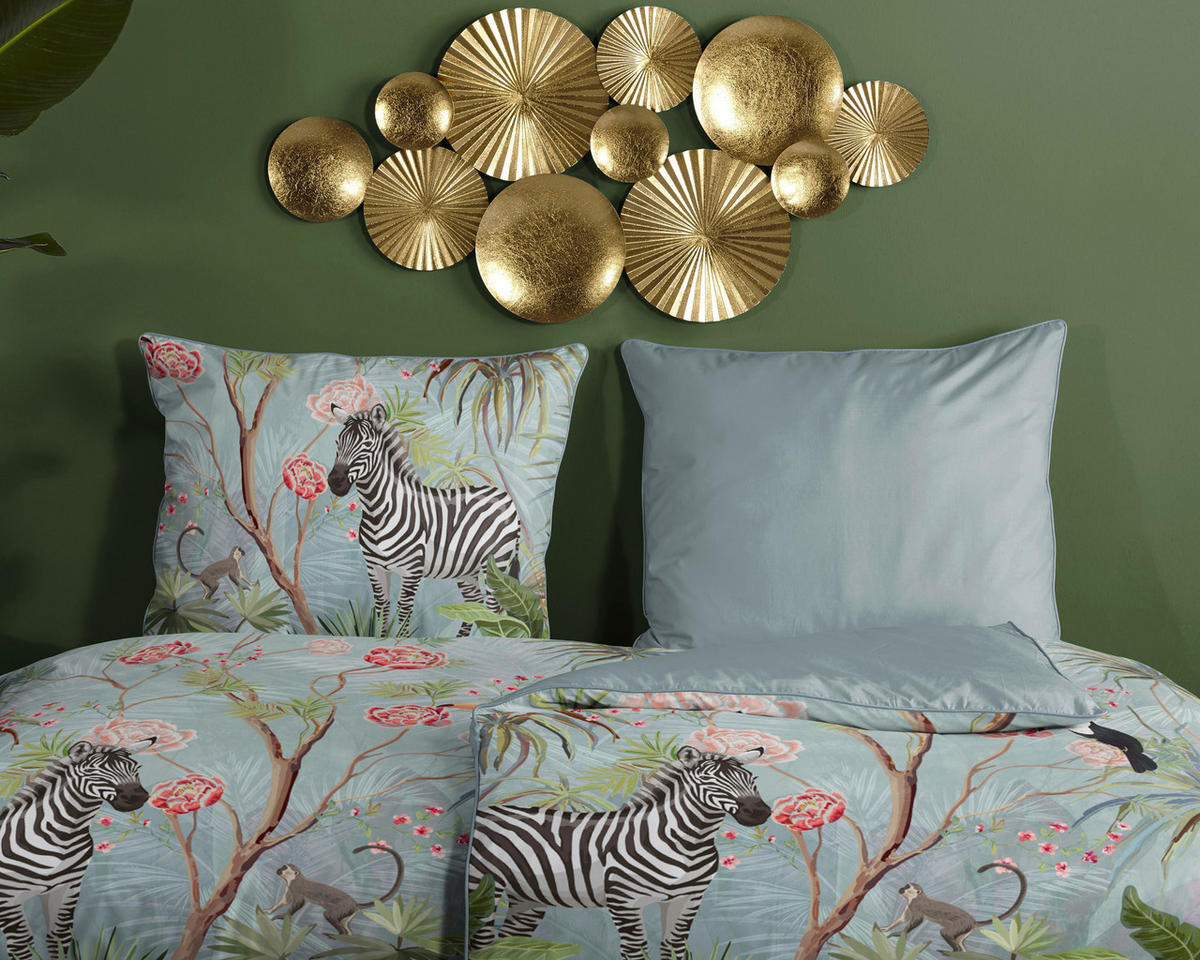 Baumwoll Bettwäsche Yasmin Satin Yasmin - aqua (200,00/200,00cm) - Descanso