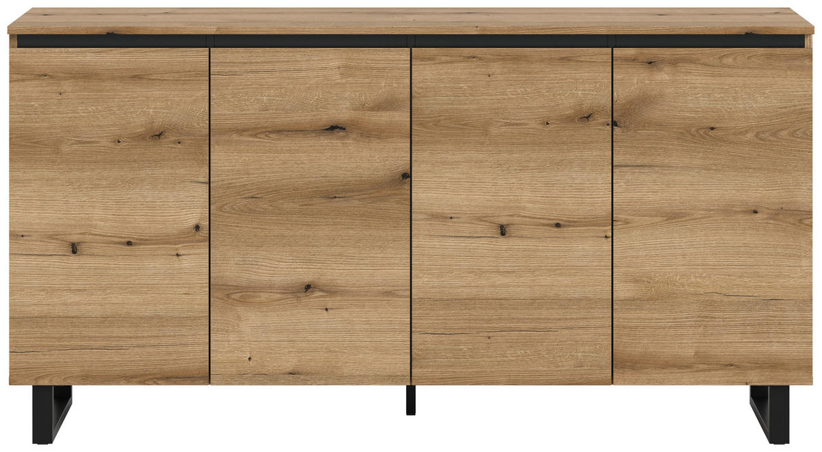 Sideboard Tomasa Evoke Oak Nachbildung schwarz B/H/T: ca. 160x84x36 cm Tomasa - schwarz (160,00/84,00/36,00cm) - xonox.home