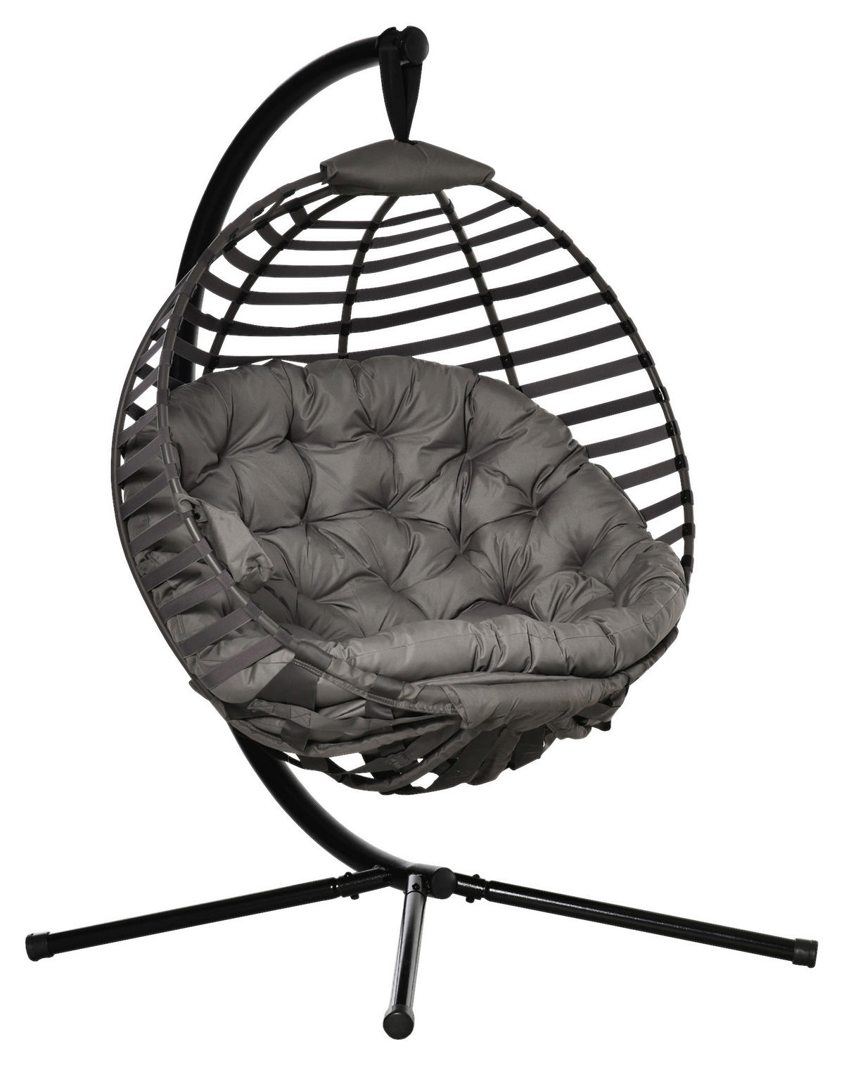 Outsunny Hängesessel braun Stahl B/H/L: ca. 118x172x126 cm Hängesessel - braun (126,00/118,00/172,00cm) - Outsunny