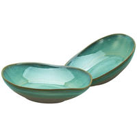 CreaTable Pasta-Bowl-Set Basalt Bio olive Steinzeug D: ca. 22,5 cm Basalt Bio - olive (22,50cm) - CreaTable