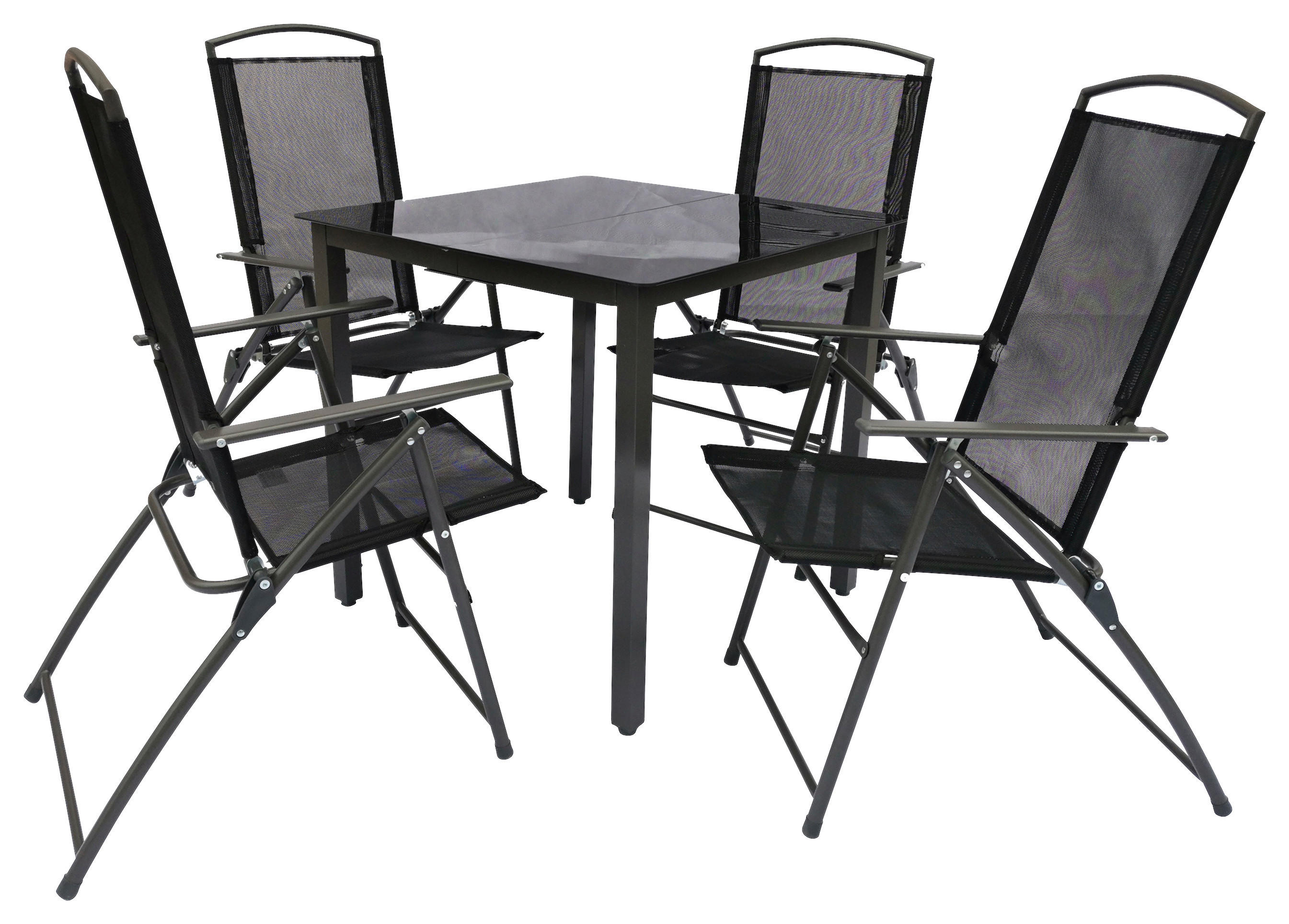 VCM Gartensitzgruppe anthrazit Stahl B/H/T: ca. 80x76x80 cm Gartensitzgruppe - anthrazit (80,00/76,00/80,00cm) - VCM