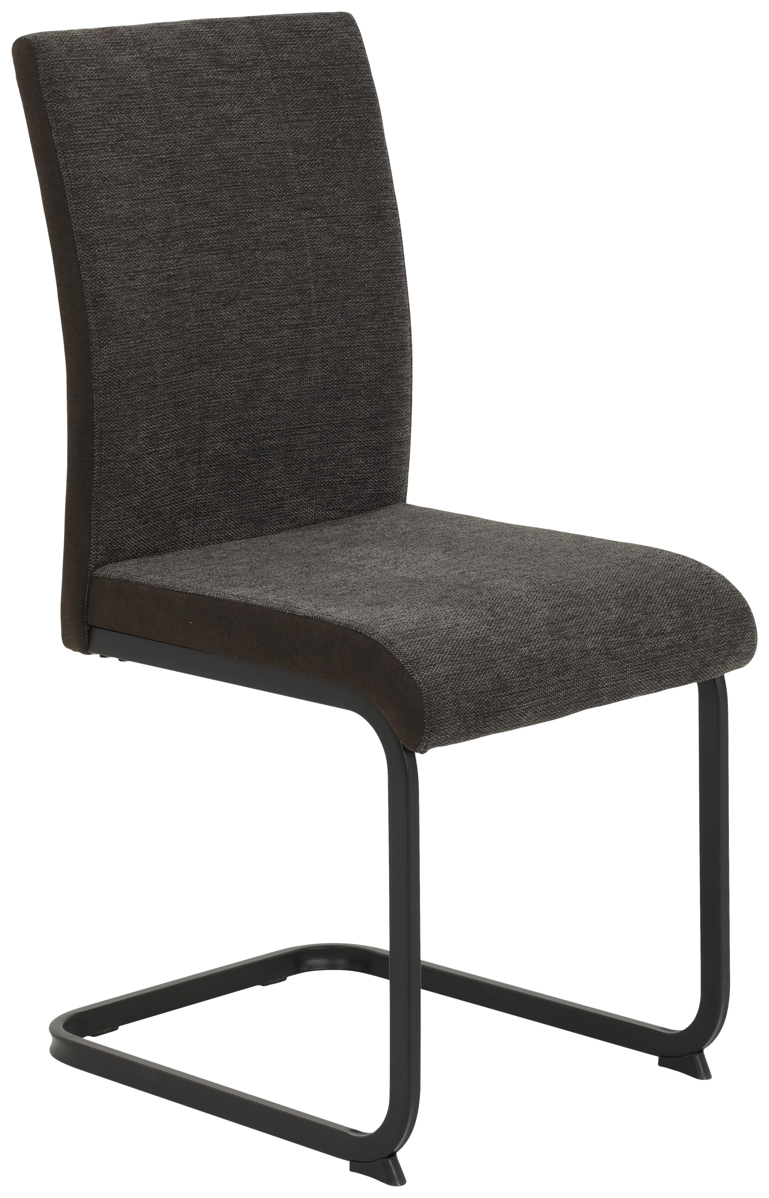 Stuhl 2er Set LINN grau schwarz Webstoff Metall B/H/T: ca. 43x92x52 cm 2er Set LINN - schwarz/grau (43,00/92,00/52,00cm) - Hela