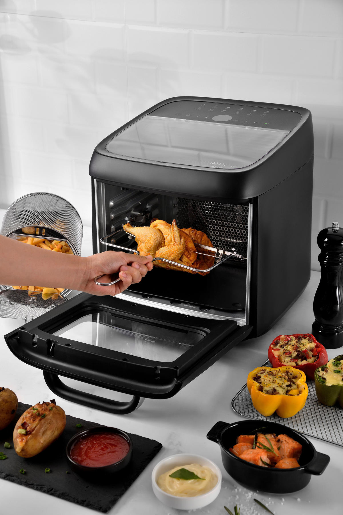 MASTERPRO Heißluftfritteuse ROCKET CYCLONE 1200 - schwarz - MASTERPRO
