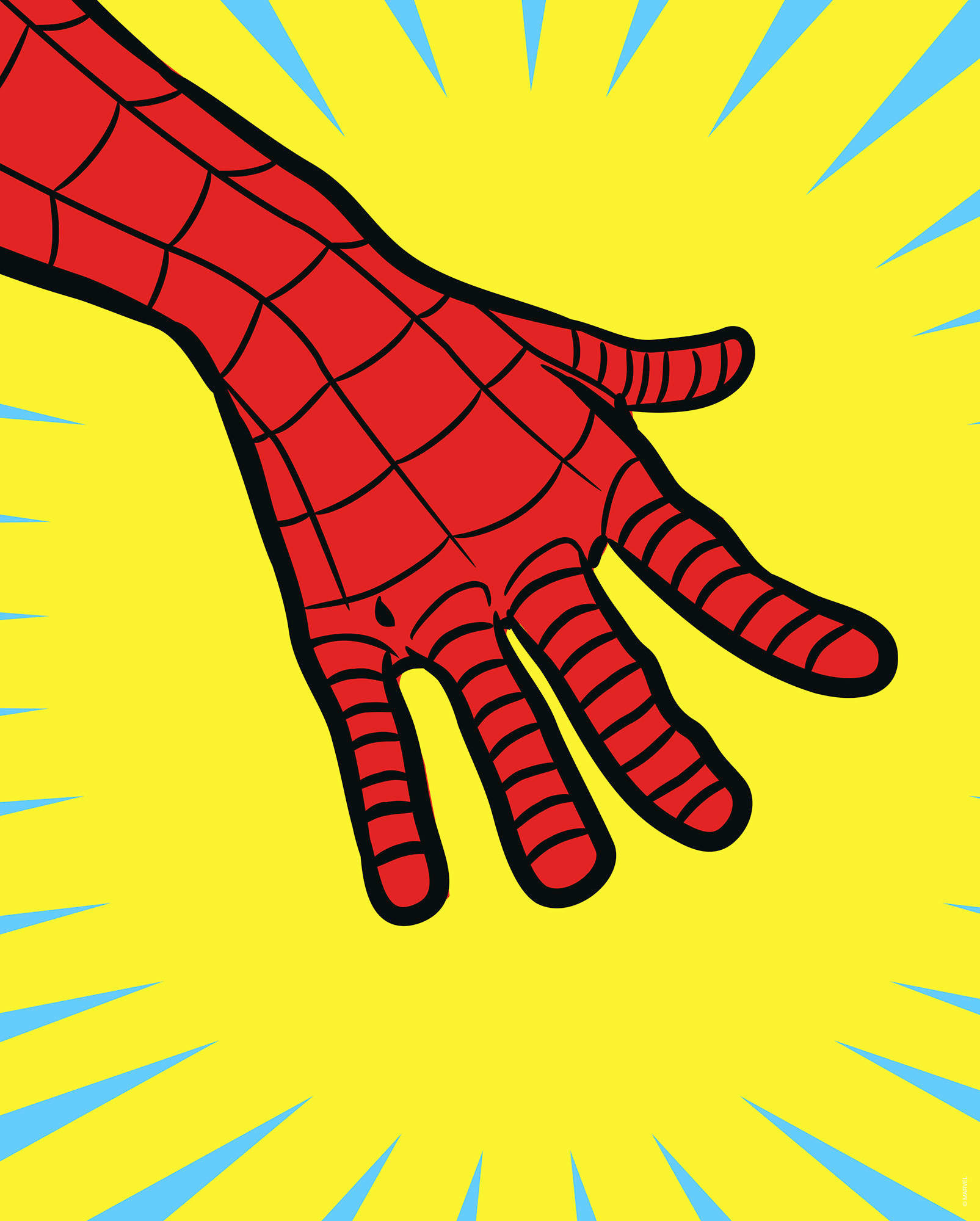 Komar Poster Marvel PowerUp Spider-Man Hand Disney B/L: ca. 40x50 cm Marvel PowerUp Spider-Man Hand - (40,00/50,00cm) - Komar