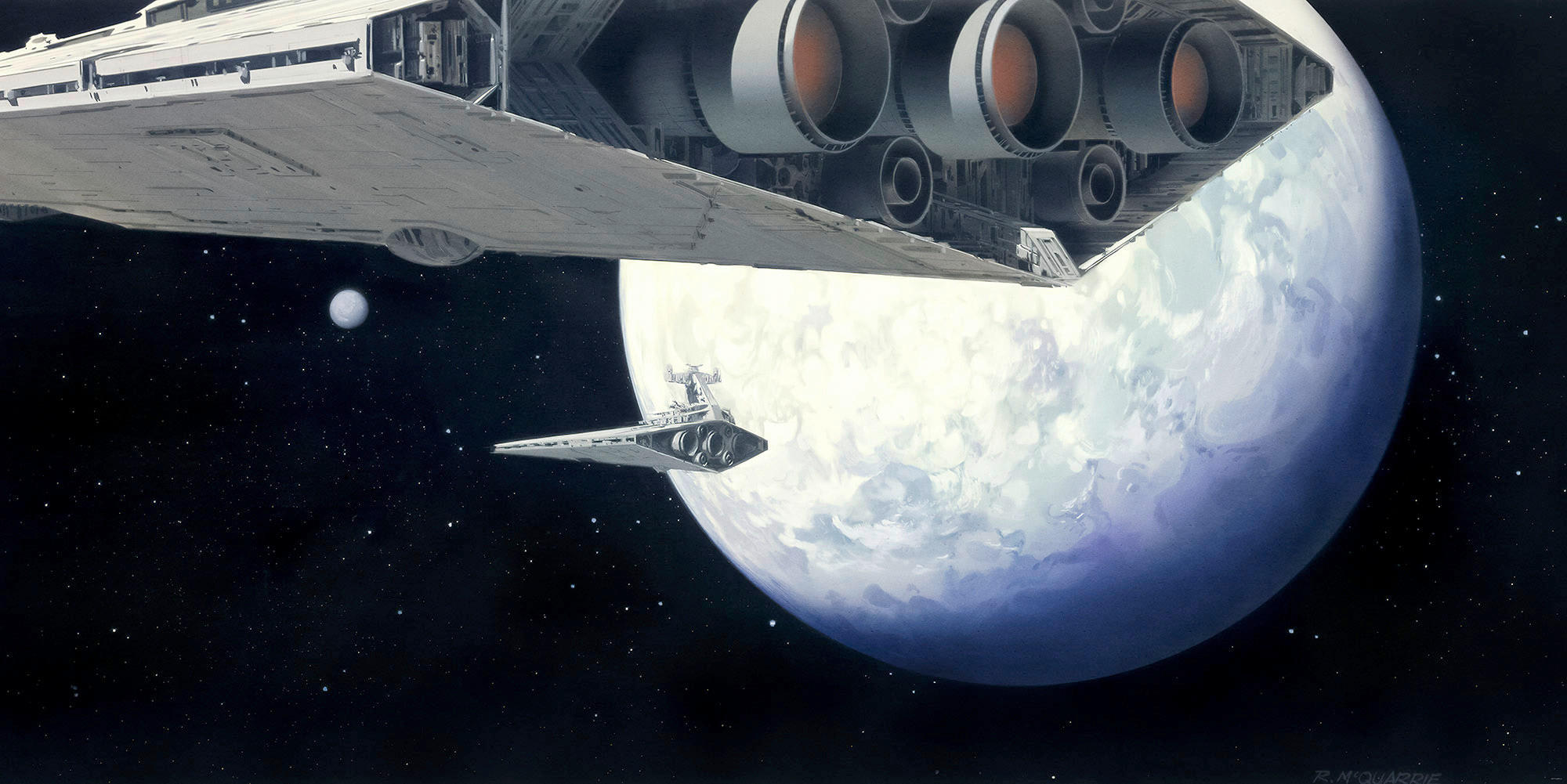 Komar Fototapete Star Wars Classic RMQ Stardestroyer, glatt, futuristisch, mehrfarbig, Weltall, (Packung)