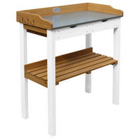 AXI Pflanztisch braun B/H/L: ca. 37x92x76 cm Pflanztisch - braun/weiß (76,00/37,00/92,00cm) - AXI