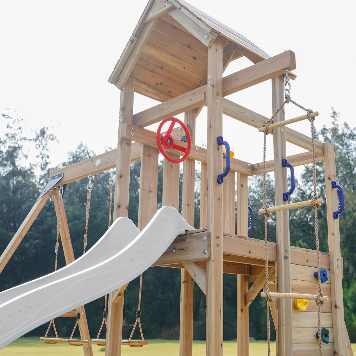 AXI Spielturm Moos braun B/H/L: ca. 342x267x375 cm Moos - braun/weiß (375,00/342,00/267,00cm) - AXI