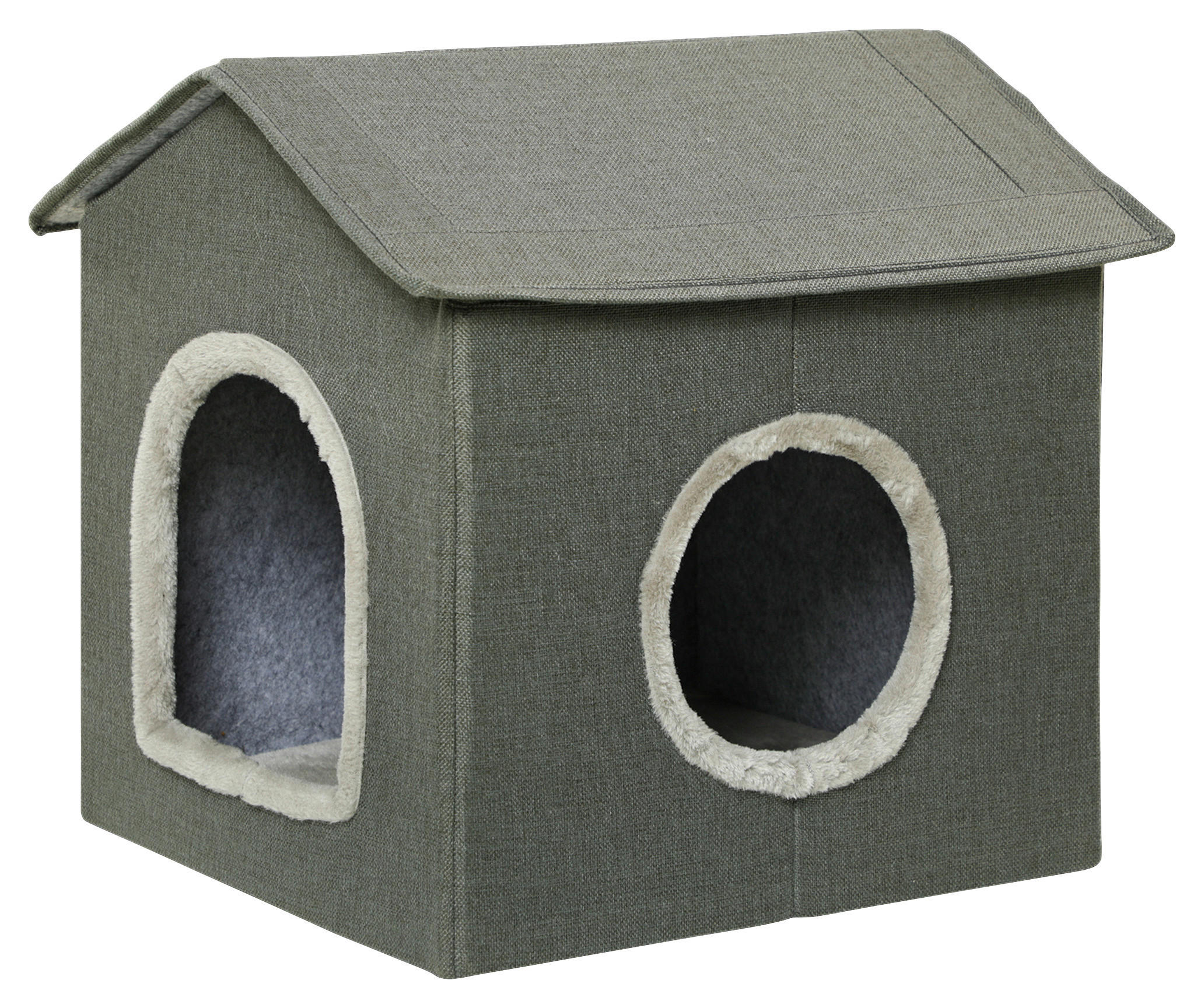 PawHut Katzenhaus grau PVC B/H/L: ca. 43,5x40,5x39 cm Katzenhaus - grau (39,00/43,50/40,50cm) - PawHut