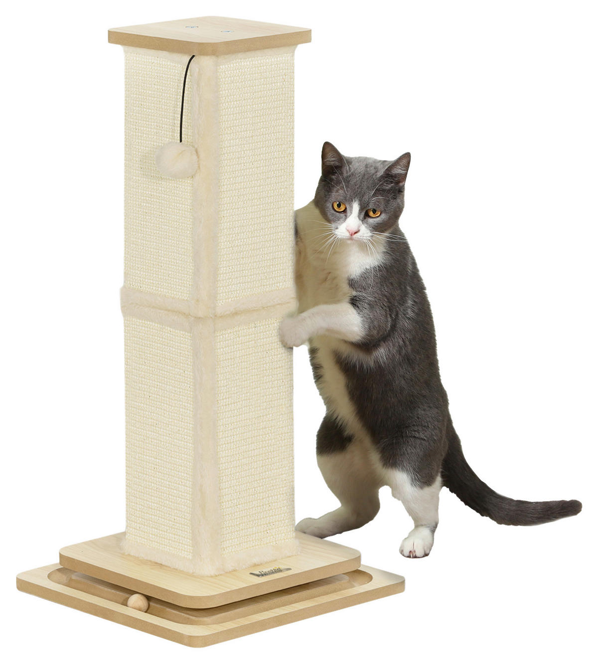 PawHut Kratzstamm Eiche Sisal B/H/L: ca. 34x67x34 cm Kratzstamm - Eiche (34,00/34,00/67,00cm) - PawHut
