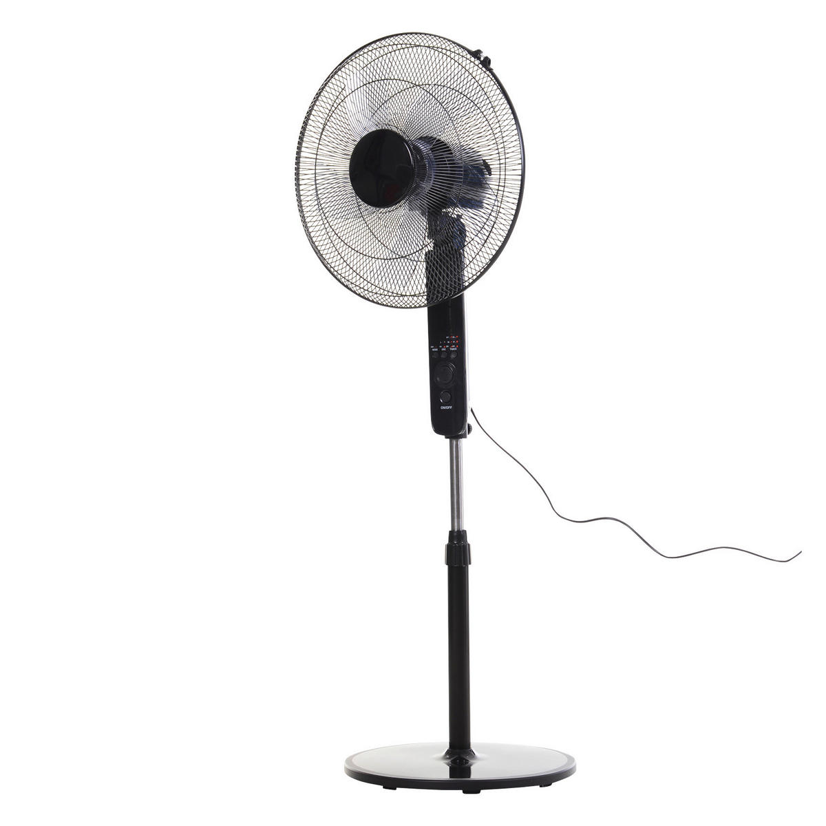 HOMCOM Standventilator mit Fernbedienung schwarz Metall Kunststoff H/D: ca. 124x45 cm Standventilator 824-013V90 - schwarz (45,00/124,00cm) - HOMCOM