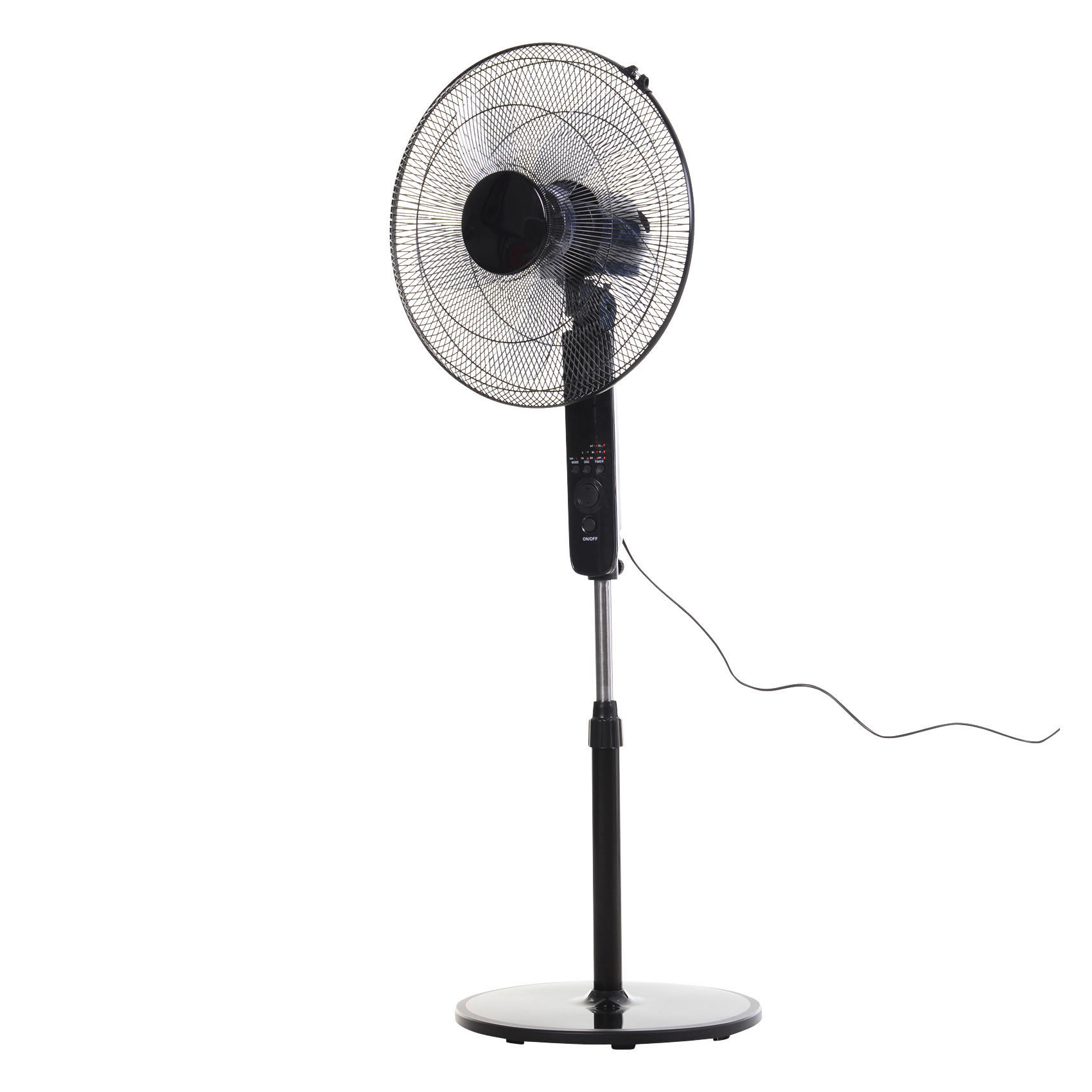 HOMCOM Standventilator mit Fernbedienung schwarz Metall Kunststoff H/D: ca. 124x45 cm