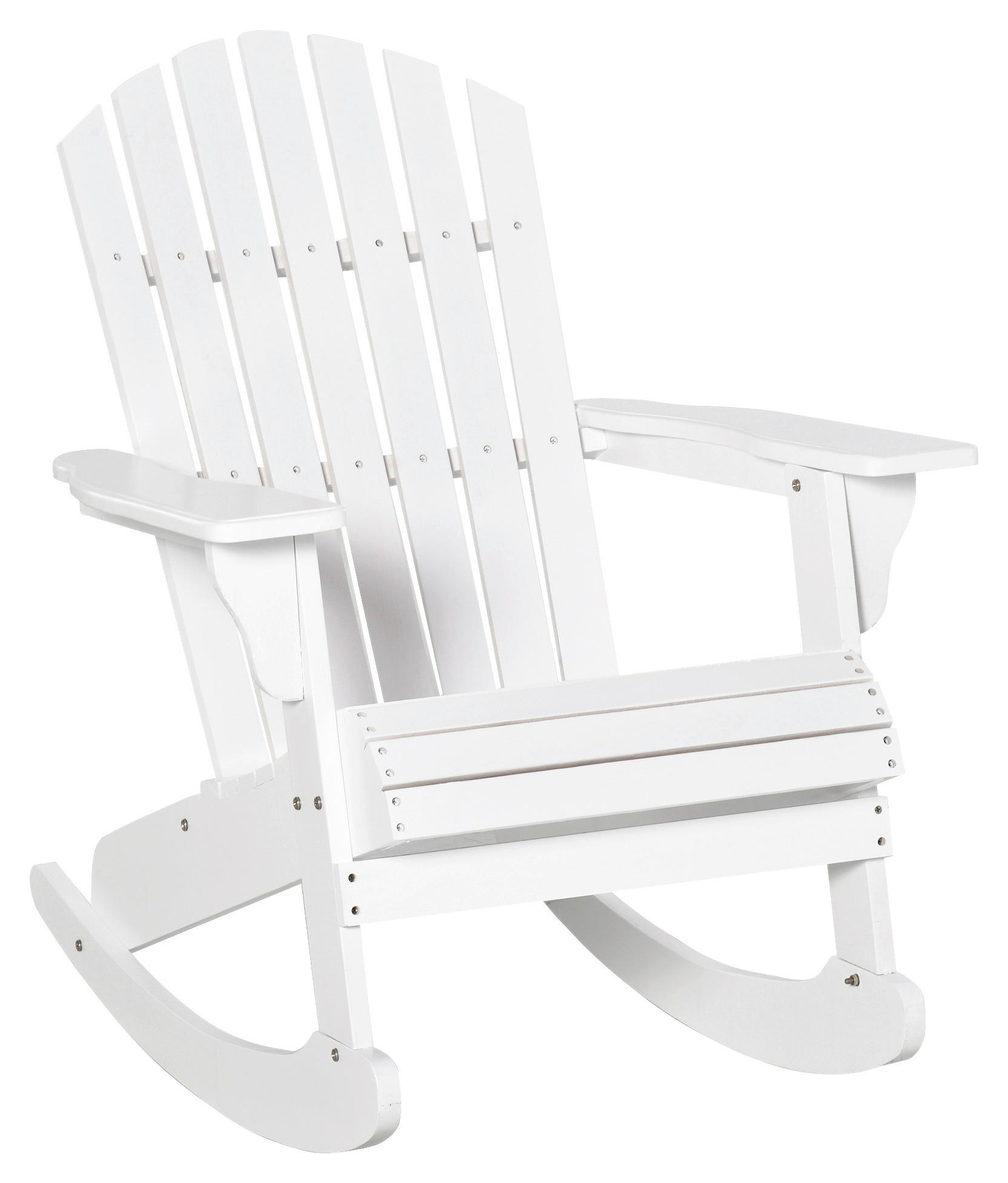 Outsunny Schaukelstuhl weiß Holz B/H/L: ca. 94x97x77 cm Schaukelstuhl - weiß (77,00/94,00/97,00cm) - Outsunny