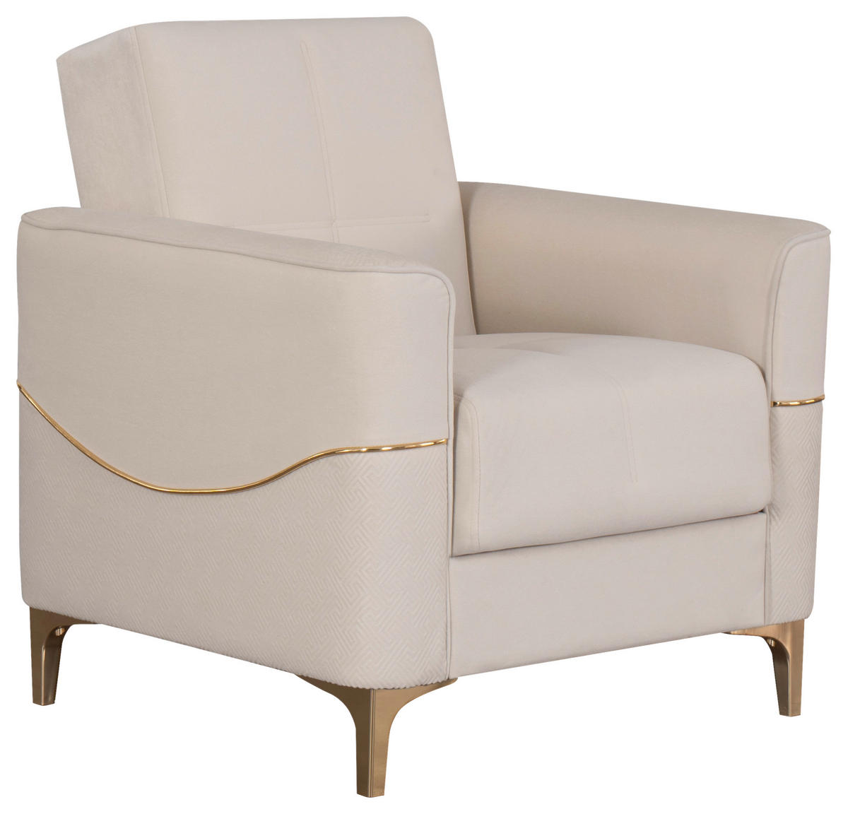 Sofa 3-2-1 Salda beige Microfaser Salda - gold/beige