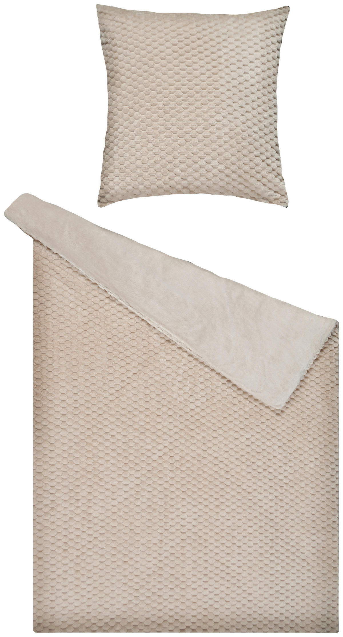 Microfaser Bettwäsche Cashmere touch Bettwäsche_Cashmere Wabe beige - beige (135,00/200,00cm)