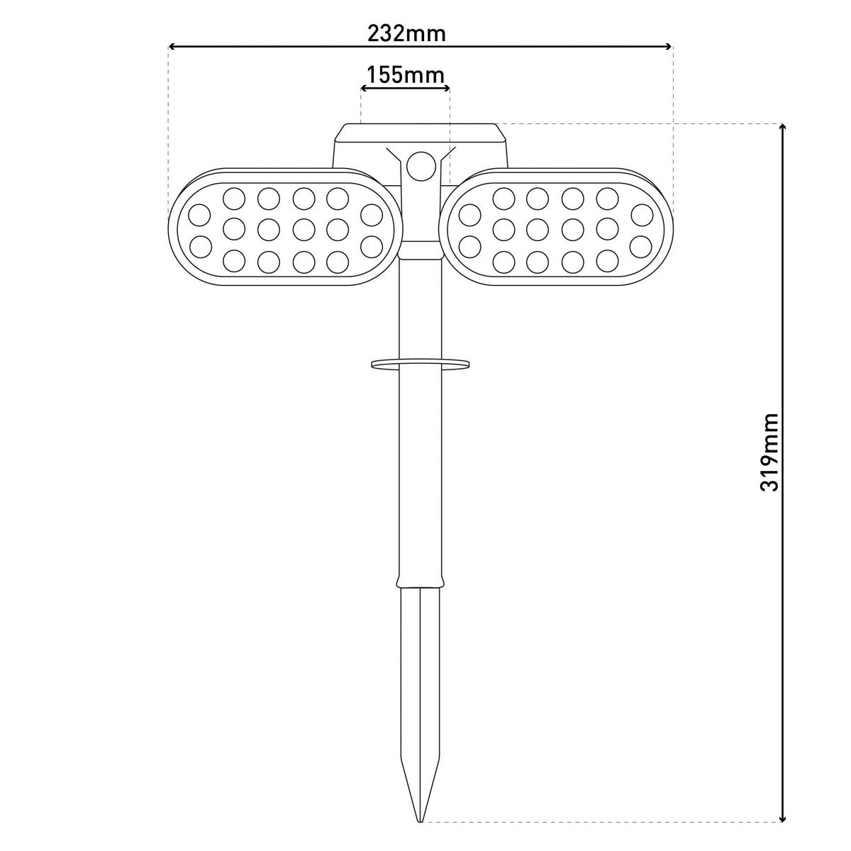 LED-Solarleuchte LED Solarstrahler "PACO" H: 31,9 cm - Näve Leuchten