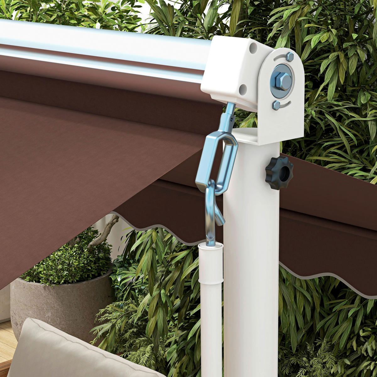 Outsunny Standmarkise kaffee B/H/L: ca. 340x255x450 cm Standmarkise - kaffee (450,00/340,00/255,00cm) - Outsunny