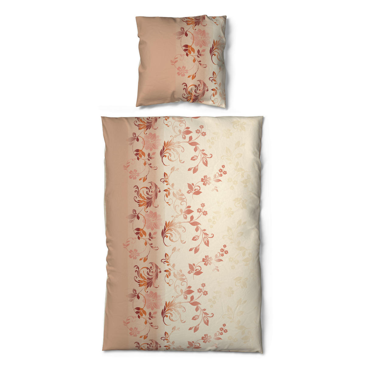 Baumwoll Bettwäsche Cotton touch Bettwäsche_Cotton-Touch Ranke - apricot/creme (135,00/200,00cm) - Sensation