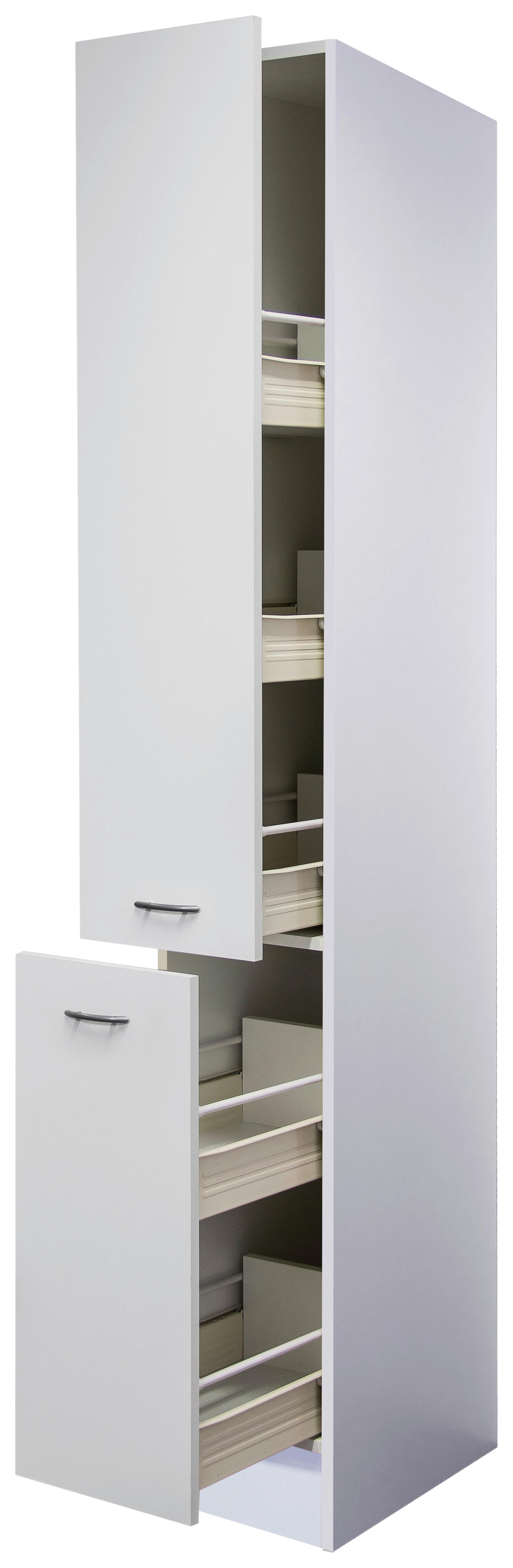 Apothekerschrank Wito weiß B/H/T: ca. 30x200x57 cm Wito - weiß/Edelstahl (30,00/200,00/57,00cm) - Flex-Well