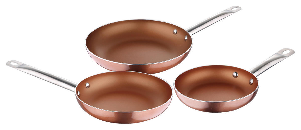 Bratpfanne PROFESSIONAL CHEF COPPER PLUS Kupfer Aluminium 3 tlg. PROFESSIONAL CHEF COPPER PLUS - Kupfer