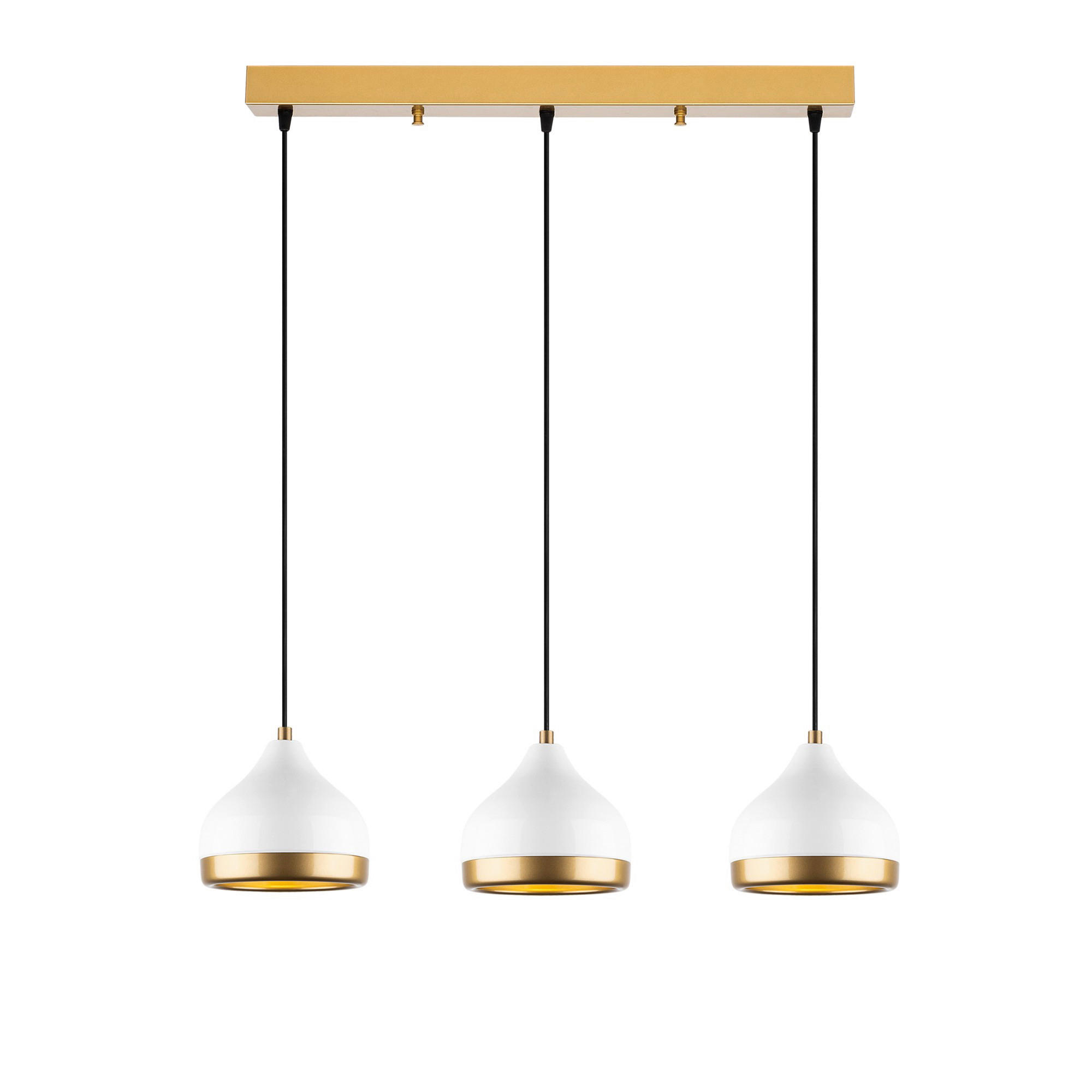 Opviq Pendelleuchte Yldo weiß B/H/T/L: ca. 67x111x17x67 cm E27 3 Brennstellen Yldo - weiß (67,00/67,00/111,00cm) - Opviq