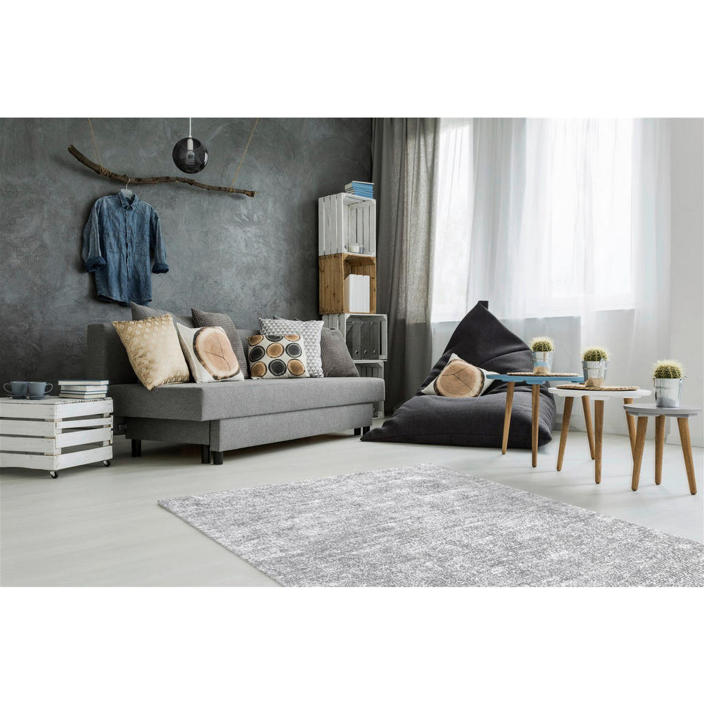Thumbnail - Kayoom Kurzflorteppich Etna 110 silber B/H/L: ca. 80x0,9x150 cm