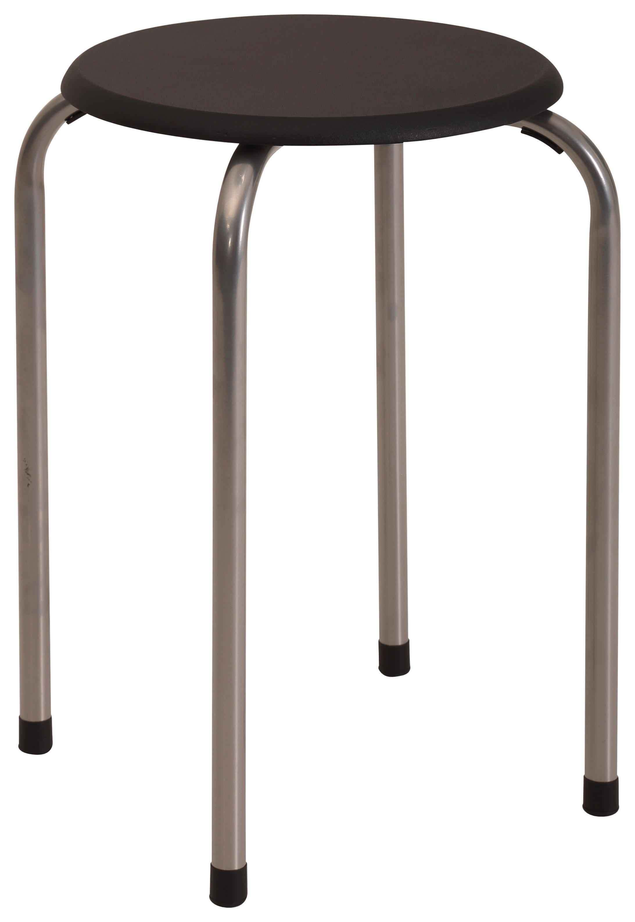 Stapelhocker Lilly schwarz B/H/T: ca. 38x46x38 cm Lilly - schwarz/Alu (38,00/46,00/38,00cm)