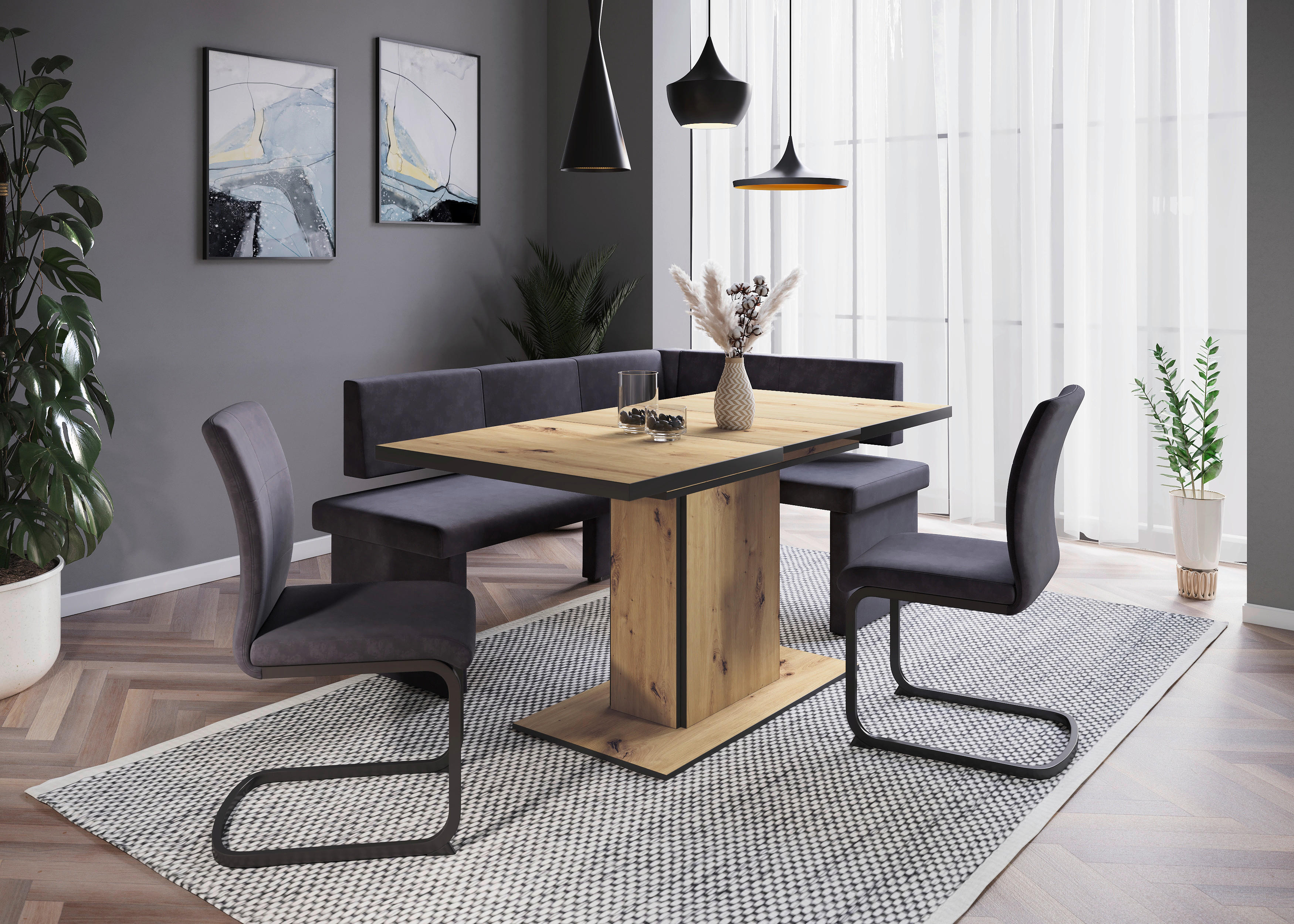 Säulenesstisch ARIANA I T Eiche Artisan Optik B/H/T: ca. 120x76x80 cm ARIANA I T - Eiche (120,00/76,00/80,00cm) - Hela