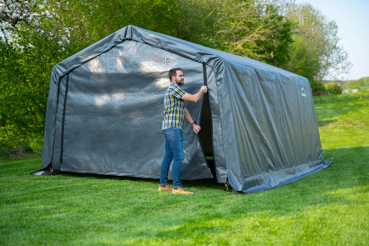 ShelterLogic Weidezelt 18m² grau Kunststoff 18m² - grau - ShelterLogic