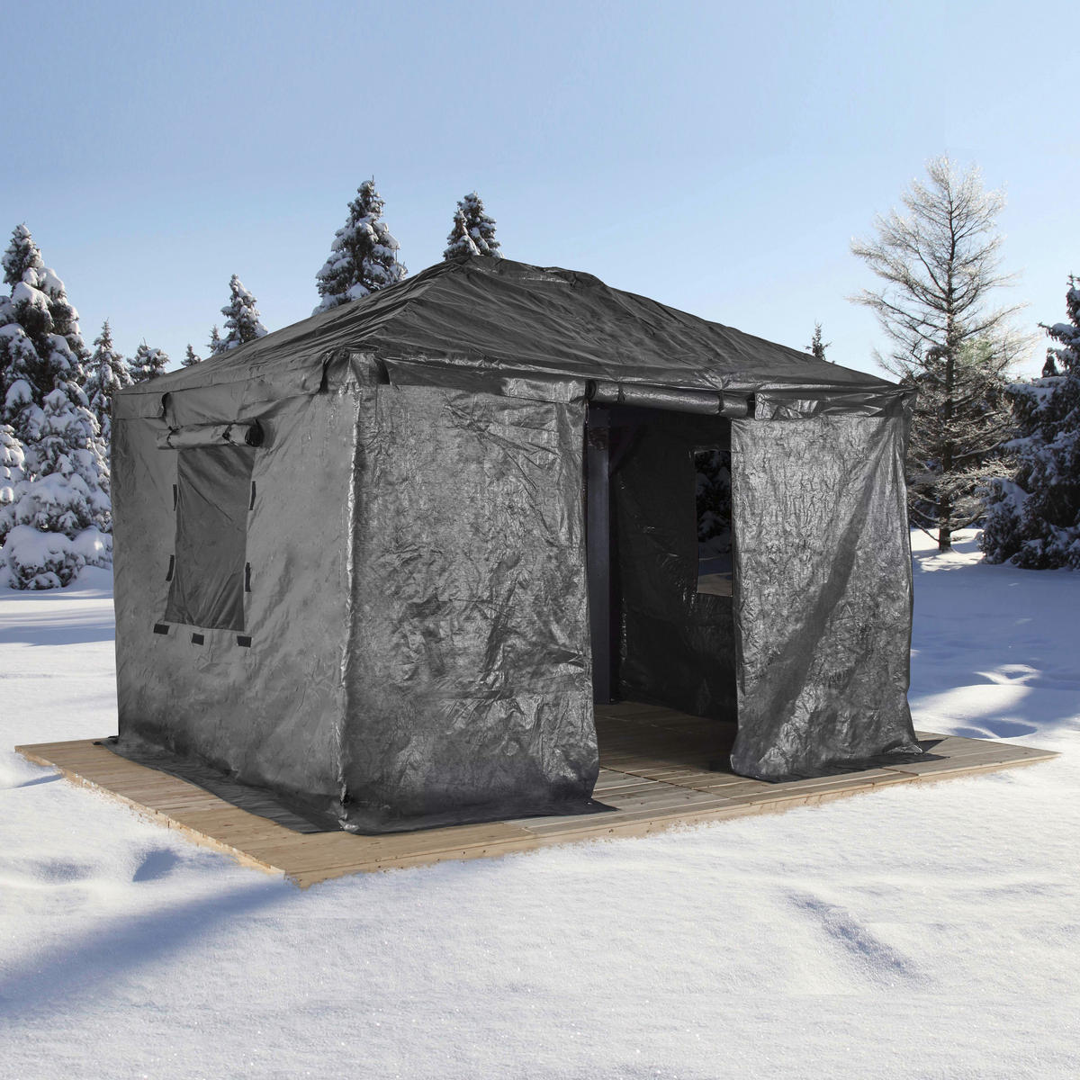 Sojag Pavillon-Winterabdeckung grau Polyester Winterabdeckung für 1220 Modelle - grau - Sojag
