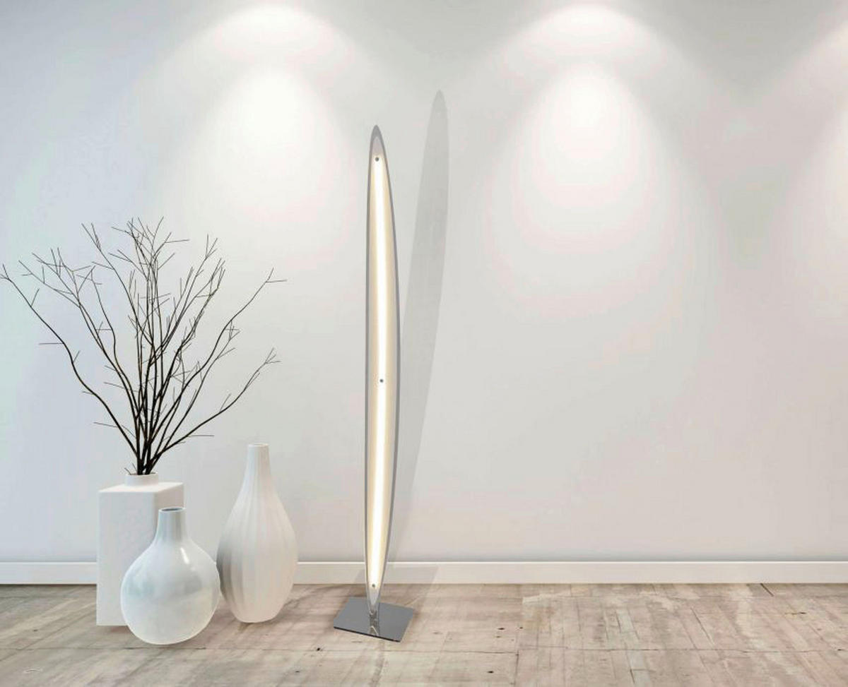 Näve Leuchten LED-Stehleuchte NV2054142 Chrom Metall B/H/T: ca. 20x131x15 cm 1 Brennstellen Surf - Chrom (20,00/131,00/15,00cm) - Näve Leuchten