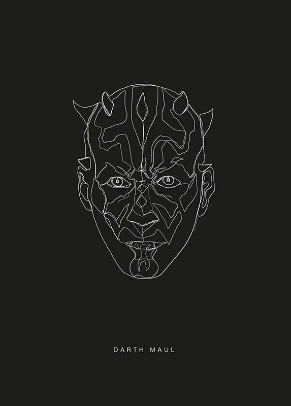 Komar Poster Star Wars Lines Dark Side Maul Star Wars - Classic B/L: ca. 50x70 cm Star Wars Lines Dark Side Maul - (50,00/70,00cm) - Komar