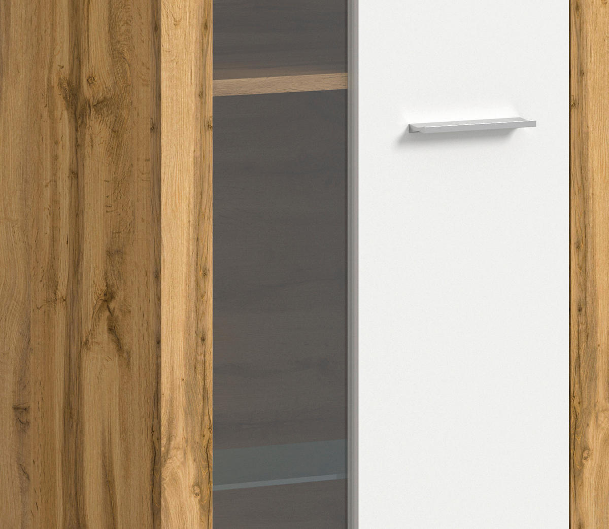 Wohnwand Jam Eiche Wotan Nachbildung weiß B/H/T: ca. 330x159x35 cm Jam - Eiche/weiß (330,00/159,00/35,00cm) - xonox.home