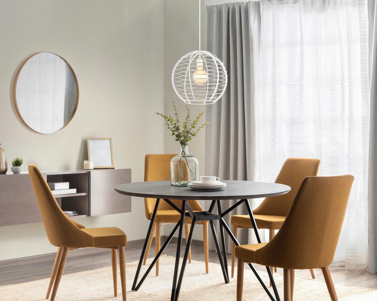 GLOBO Hängeleuchte Chrom weiß Metall Aluminium B/H/L: ca. 40x39,5x40 cm E27 1 Brennstellen Hängeleuchte-Nesa - weiß/Chrom (40,00/40,00/39,50cm) - GLOBO