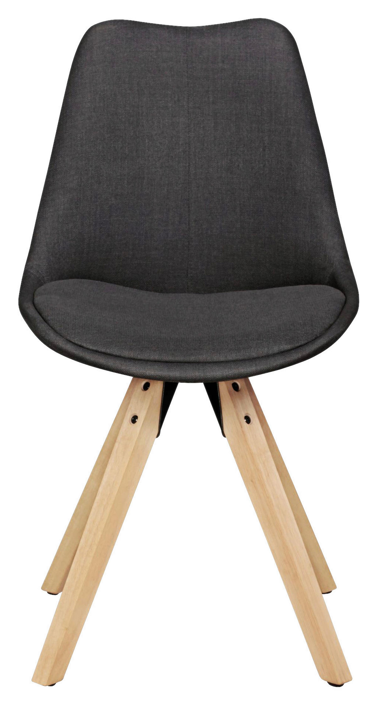 Stuhl 2er-Set grau natur Stoff Echtholz B/H/T: ca. 49x87x52 cm 2er-Set - natur/grau (49,00/87,00/52,00cm) - Wohnling