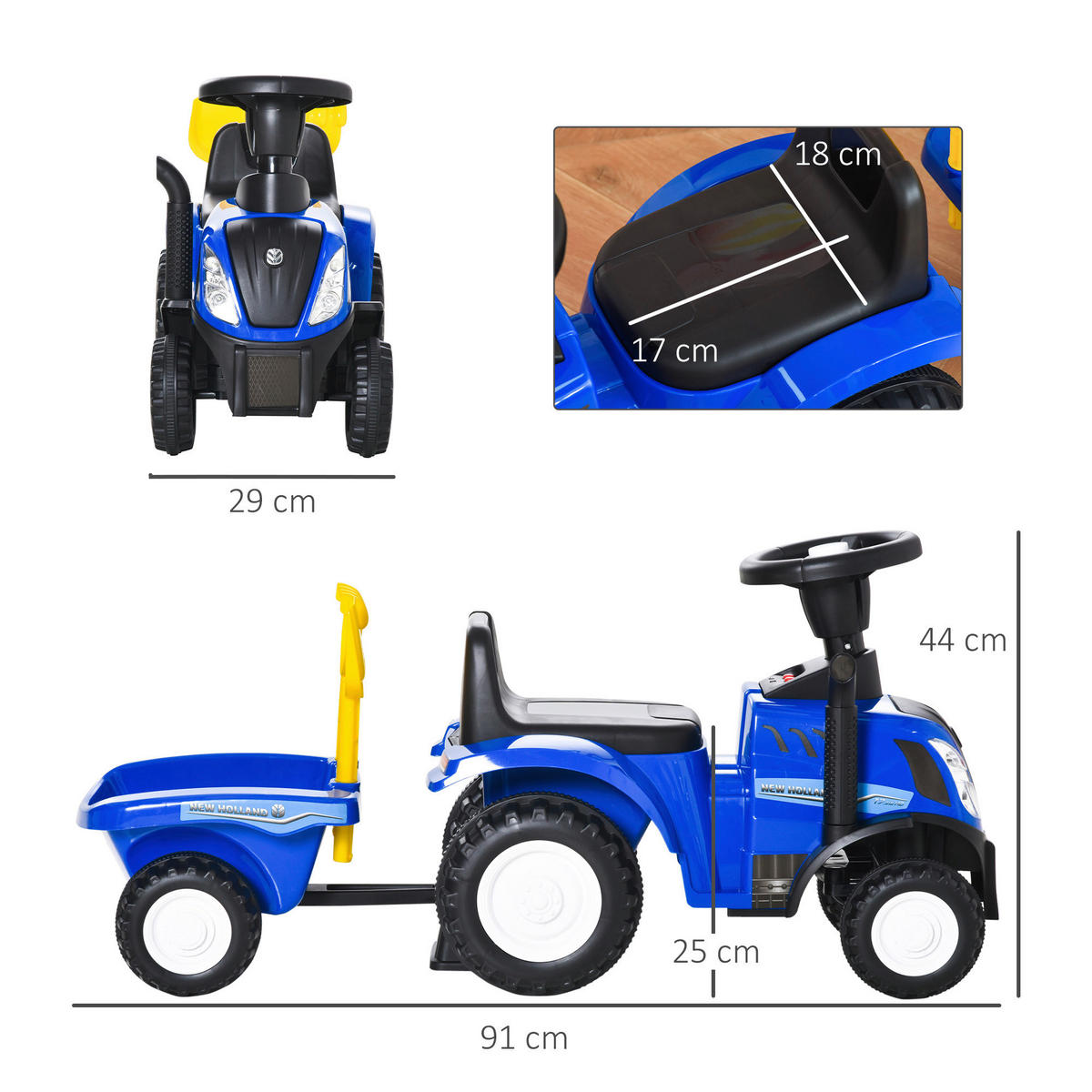 HOMCOM Kinder-Rutschauto Rutschauto - (91,00/29,00/44,00cm) - HOMCOM