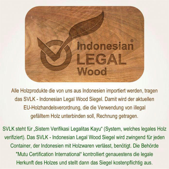 Thumbnail - VCM Hocker H braun Teakholz B/H/T: ca. 45x47x29 cm