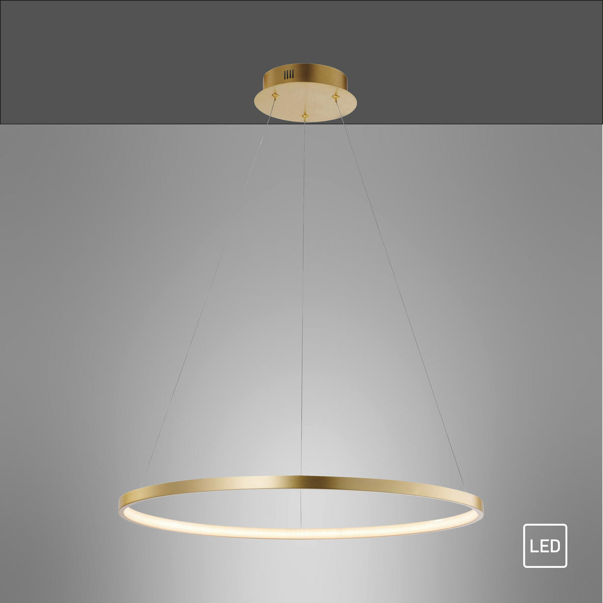 Just Light LED-Pendelleuchte CIRCLE 11524-12 weiß gold Kunststoff Metall H/D: ca. 120x60 cm 1.0 Brennstellen CIRCLE - gold/weiß (60,00/120,00cm) - Just Light