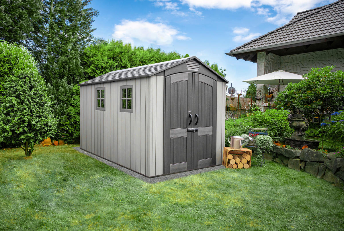 Lifetime Gartenhaus Terra grau B/H/L: ca. 213x228x356 cm Terra - grau (356,00/213,00/228,00cm) - Lifetime