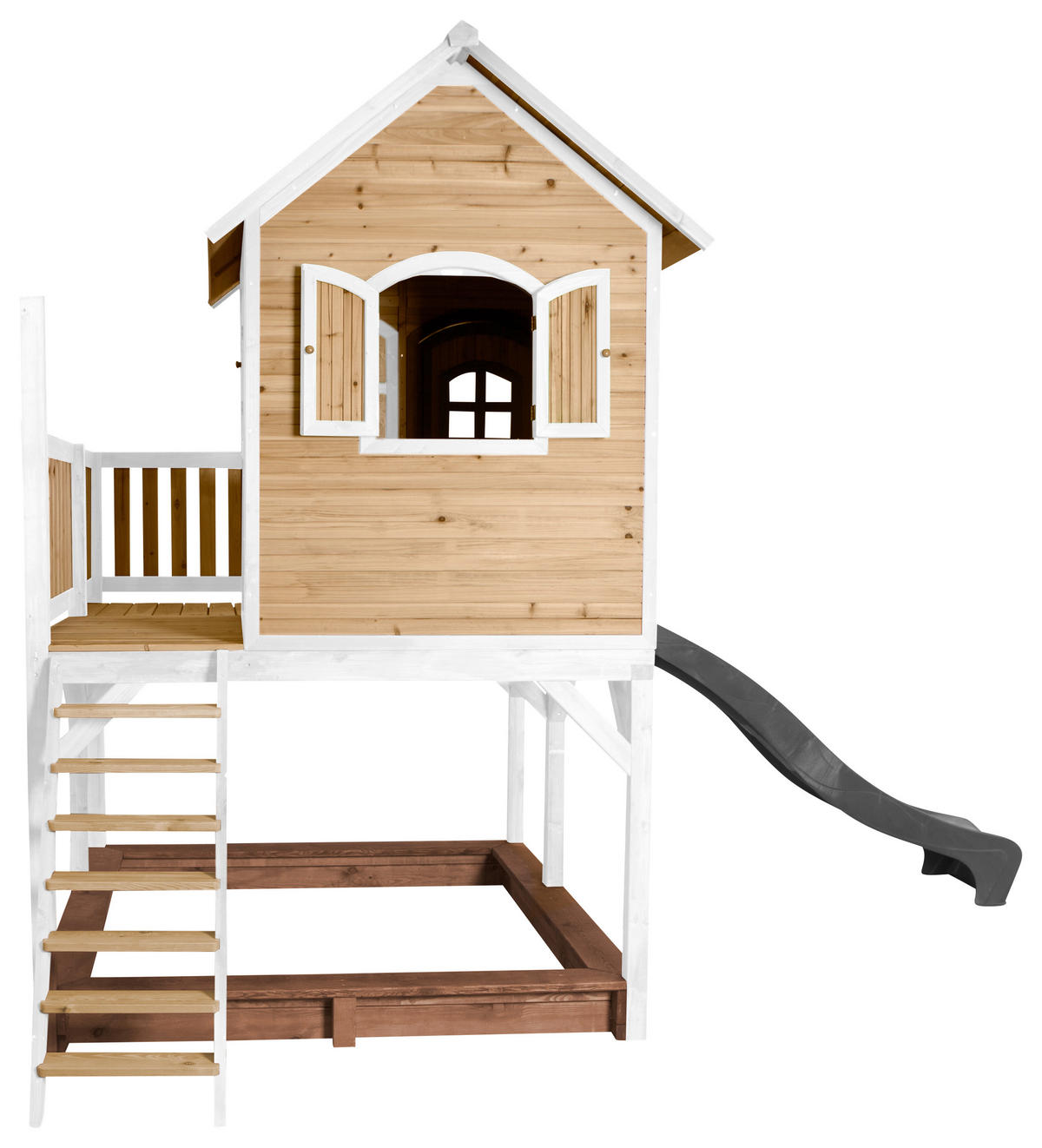AXI Spielhaus Liam braun B/H/L: ca. 377x291x255 cm Liam - braun/weiß (255,00/377,00/291,00cm) - AXI