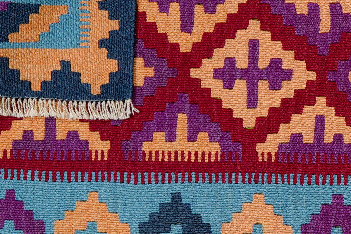 PersaTepp Teppich Kelim Gashgai rot B/H/L: ca. 82x1x127 cm Kelim Gashgai - blau/rot (127,00/82,00/1,00cm) - PersaTepp