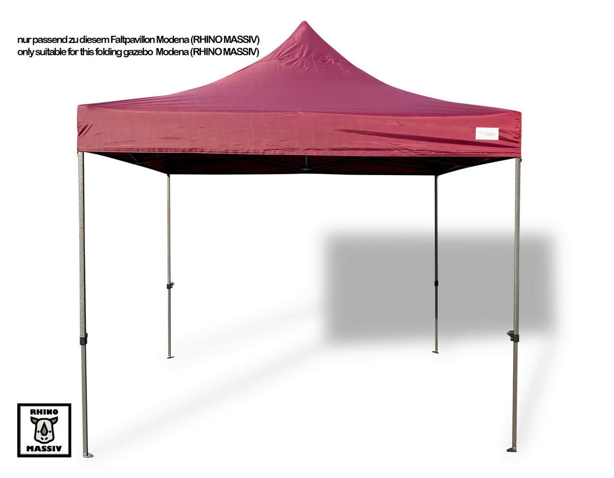 Grasekamp Seitenteile für Faltpavillon Modena Premium Line bordeaux Polyester-Mischgewebe B/H/L: ca. 300x195x300 cm Modena Premium Line - bordeaux (300,00/300,00/195,00cm) - Grasekamp