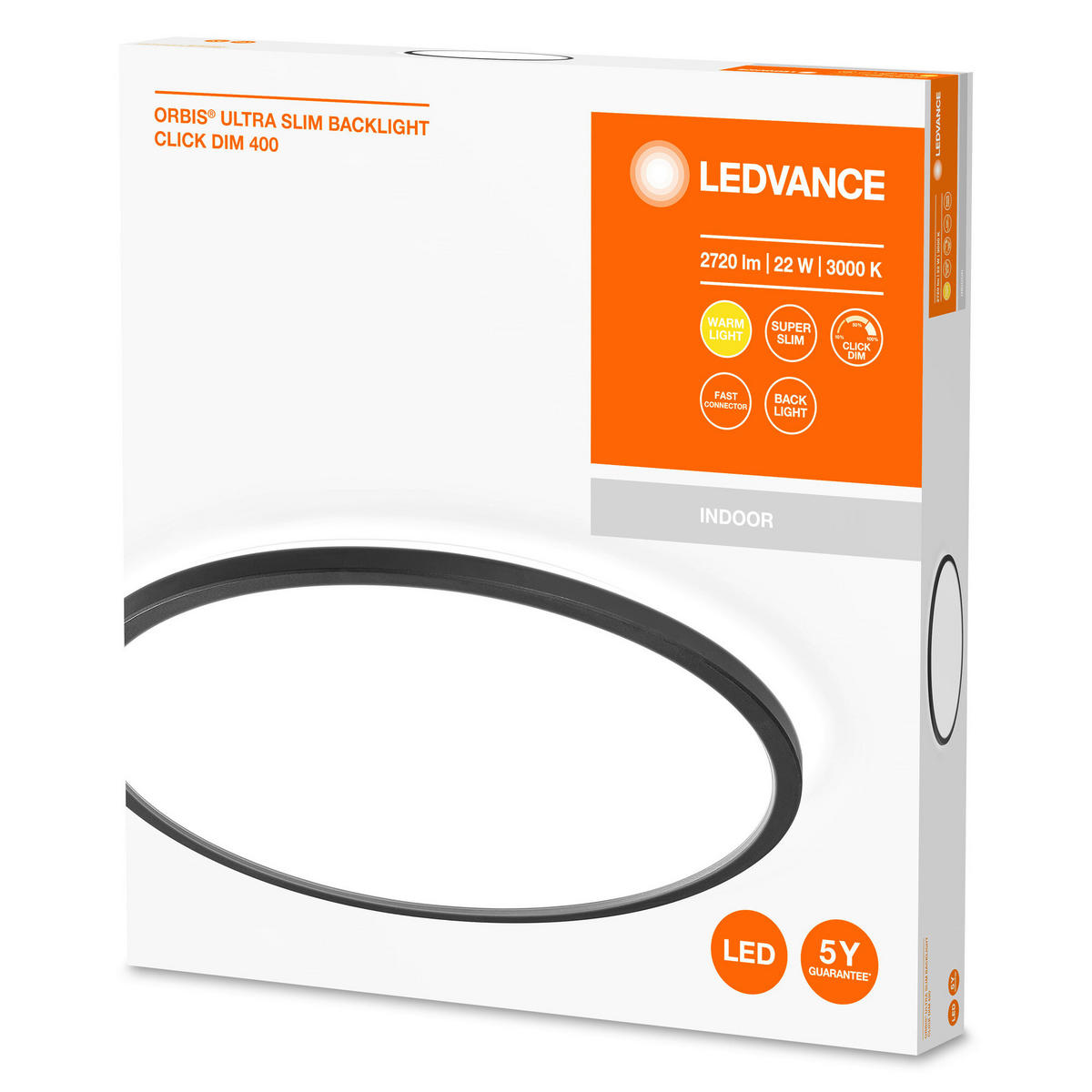 LEDVANCE Deckenleuchte Orbis 752887 schwarz weiß Kunststoff H/D: ca. 2,7x40 cm Orbis Ultra Slim - weiß/schwarz (40,00/2,70cm) - LEDVANCE
