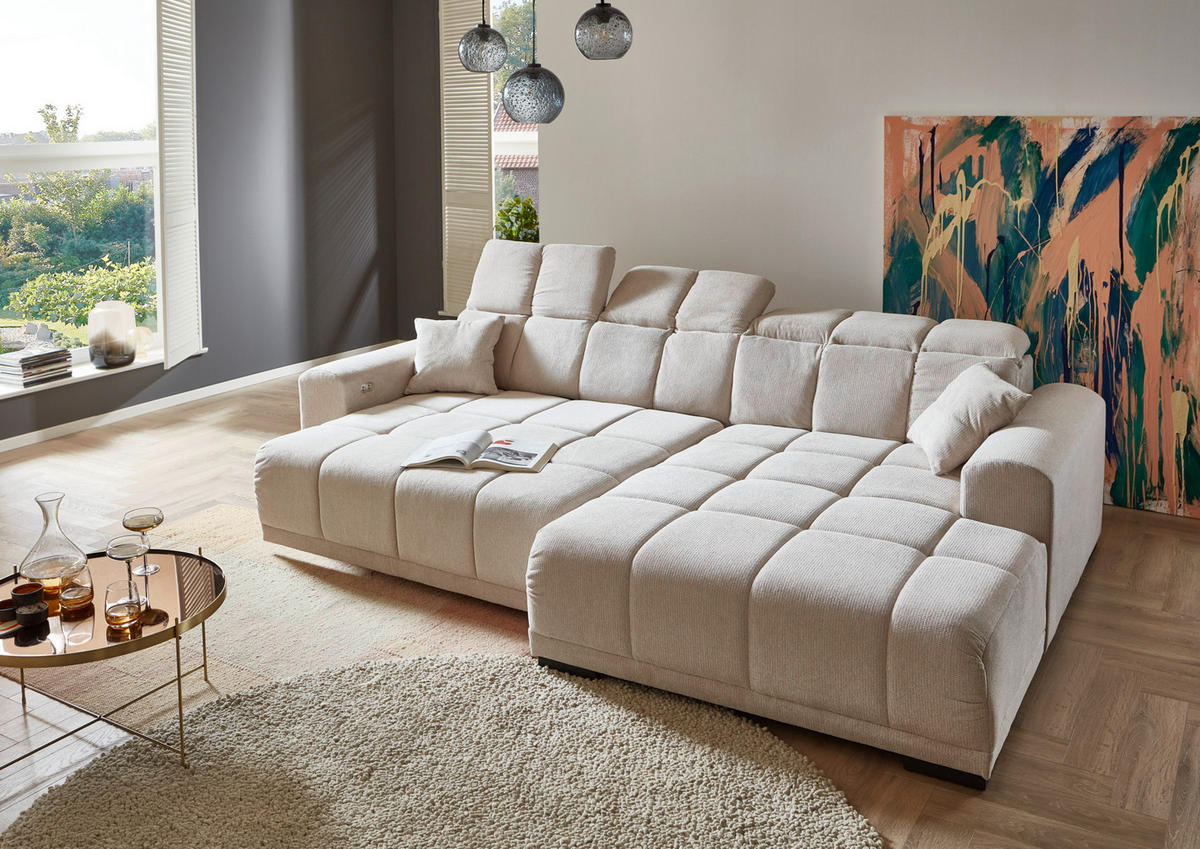 Funktionsecke Moreno beige Microfaser B/H/T: ca. 301x113x195 cm Moreno - beige/schwarz (301,00/113,00/195,00cm)