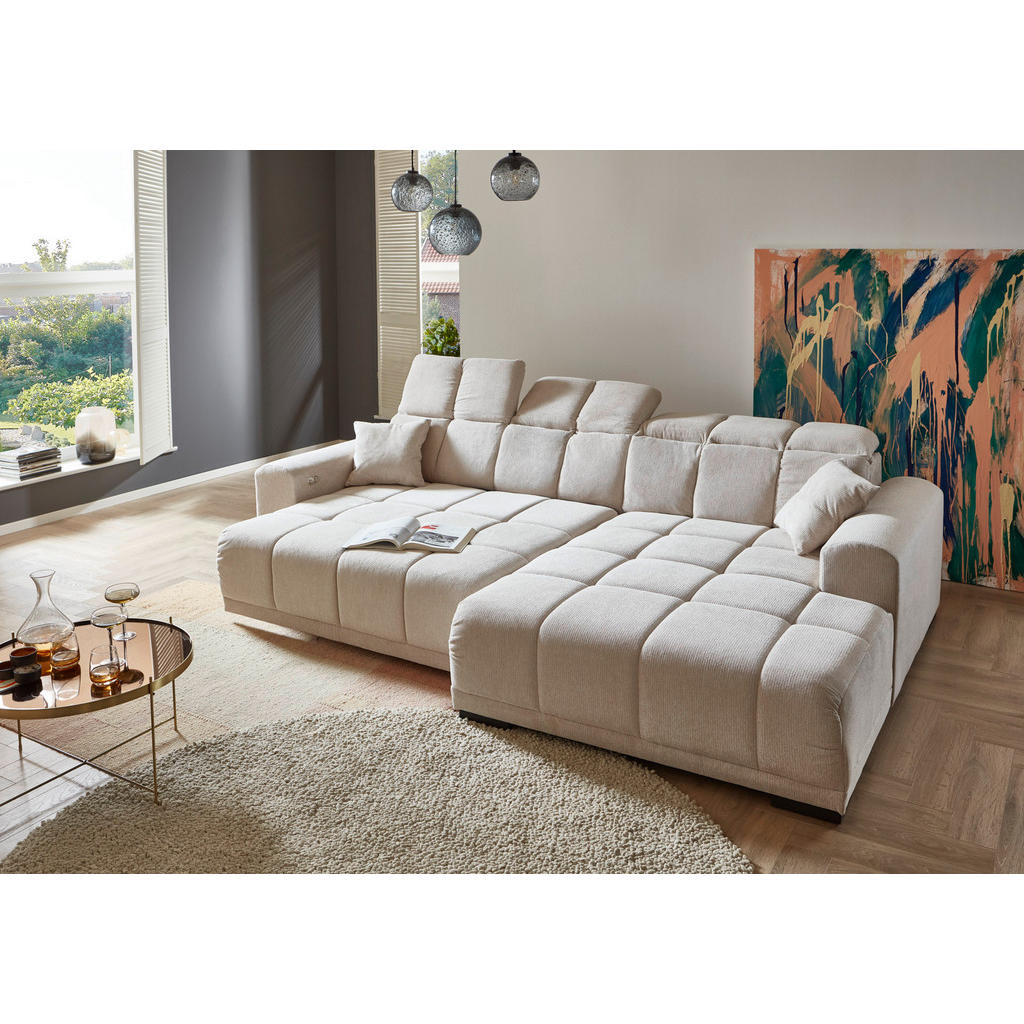 Thumbnail - Ecksofa Moreno beige Microfaser B/H/T: ca. 301x113x195 cm