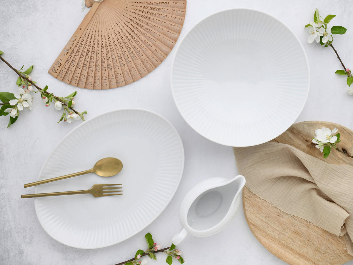 CreaTable Servierset Valencia weiß Porzellan Valencia - weiß - CreaTable